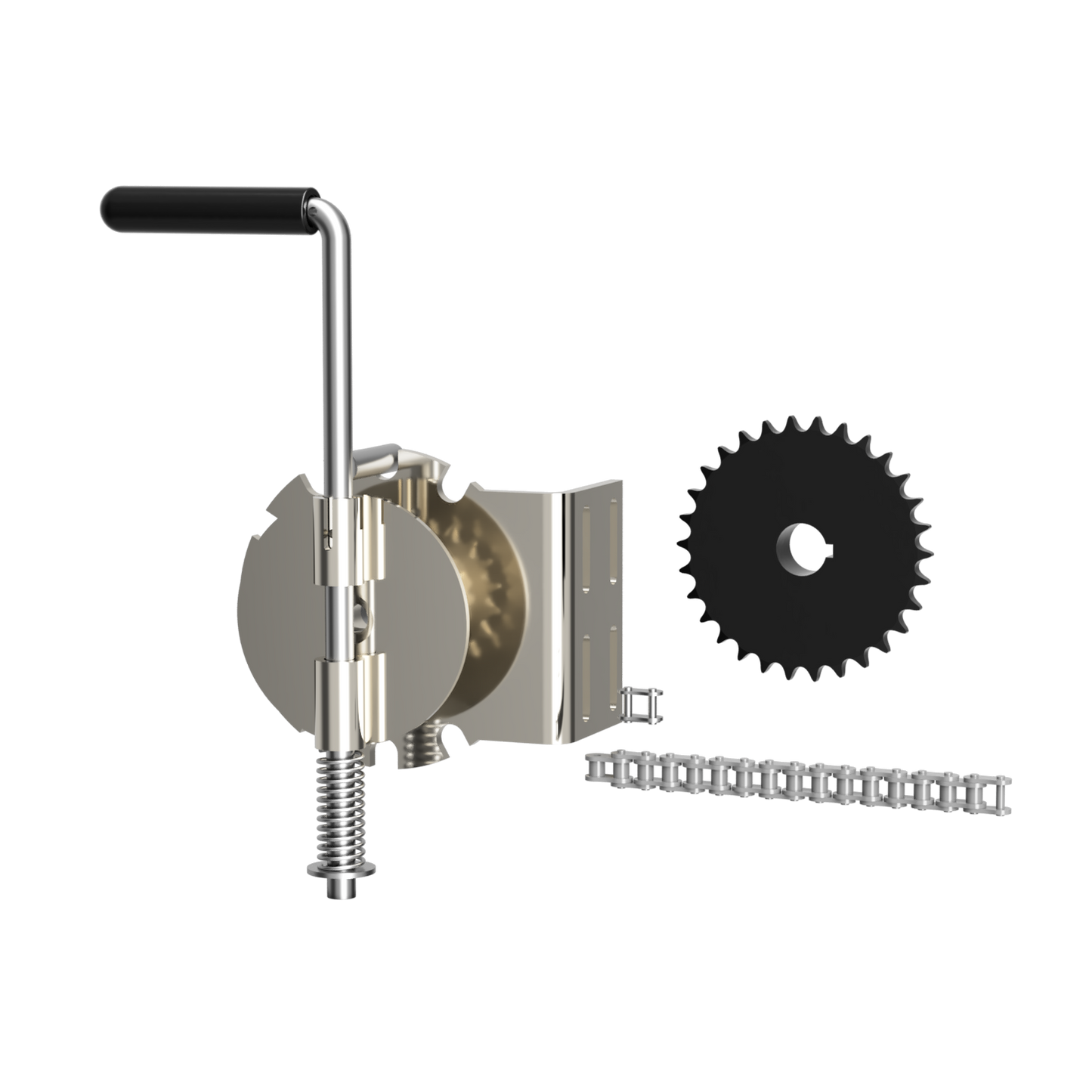 Manual Crank Belly Dump Kit (Crank With Mount, 12' Chain, Mc Sprocket, 2 Master Links)