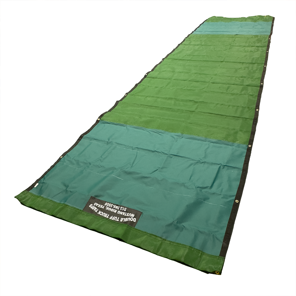 HD Anti-Rip Tarp With 5' Vinyl Front And Rear For Roll Off - 7' 8" X 24'