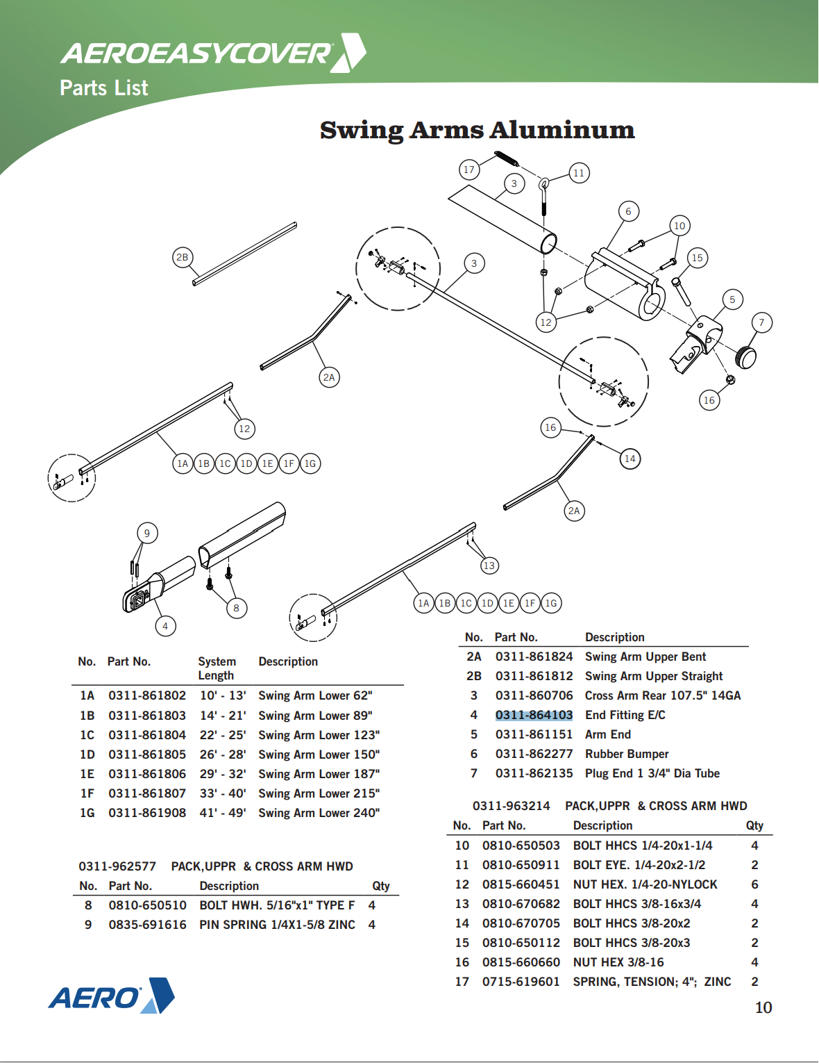 Aero Industries End Fitting for Lower Arm Double Tuff