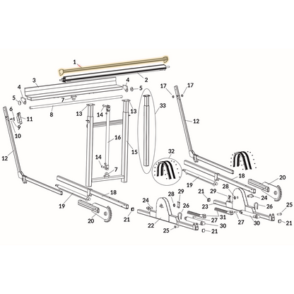 Stabilizer Cross Bar For Roll-Off Arm System